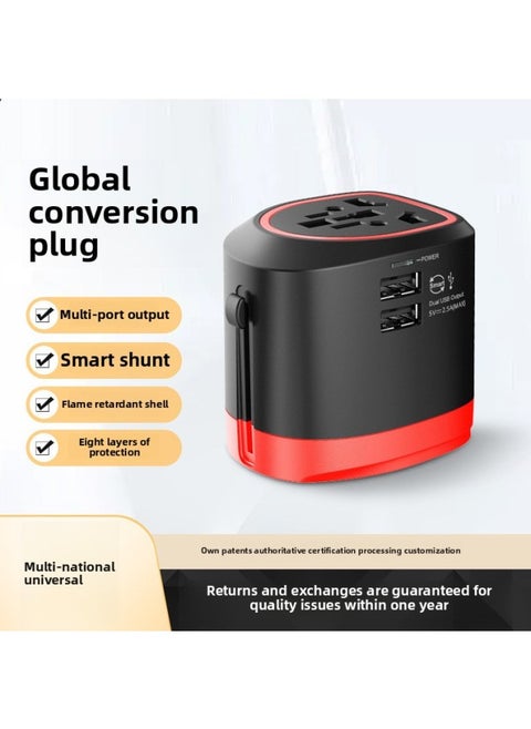 Multifunctional Conversion Plug Usb Interface Portable Global Conversion Socket Flame Retardant Multi-port Universal-Color:CH-118