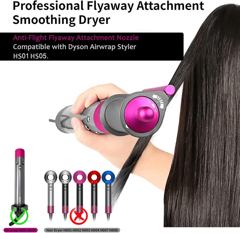 Esctabalt Fly Away Attachment Nozzle, Filter Cleaning Brush Attachment for Dyson Airwrap Styler HS01 HS05, Hair Dryer Attachment, Smoothing, Plastic, Corded Electric, Compatible with All Hair Types - Image 2