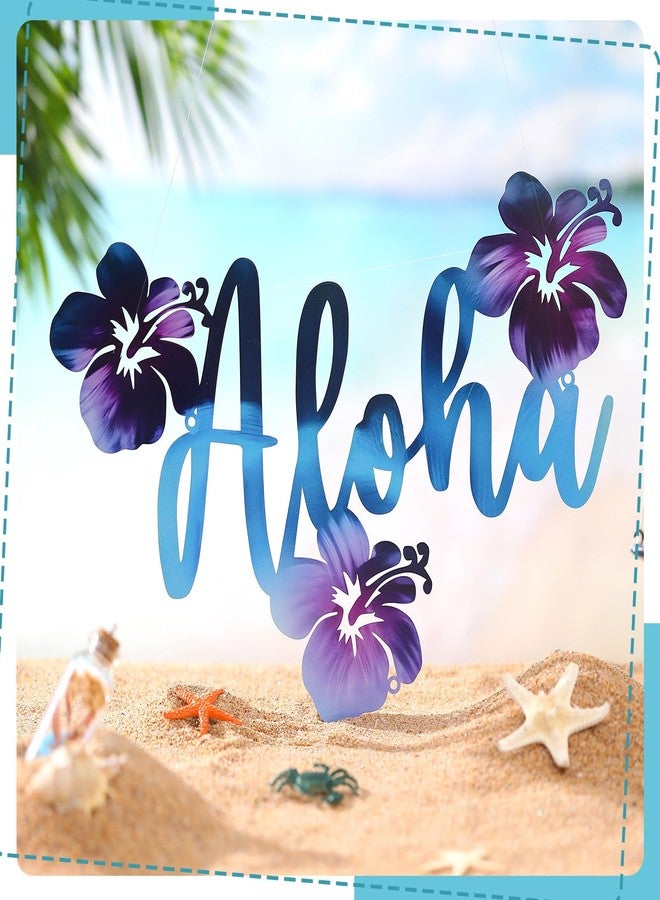Tandefio Aloha Hibiscus Metal Wall Art - Tropical Wall Decor - Rustic Hibiscus Flower - Vintage Tropical Plant Plaque for Home, Bathroom, Bedroom, Kitchen, Office - Image 4