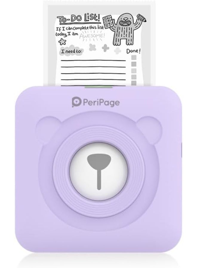 PeriPage A6 203dpi Sticker Printer - Mini Thermal Printer, A6 Sticker Maker Machine, Portable Bluetooth Pocket Phone Printer for Anatomy Flashcards, Journal, Notes, Kids Gift, Receipts, Purple - Image 1