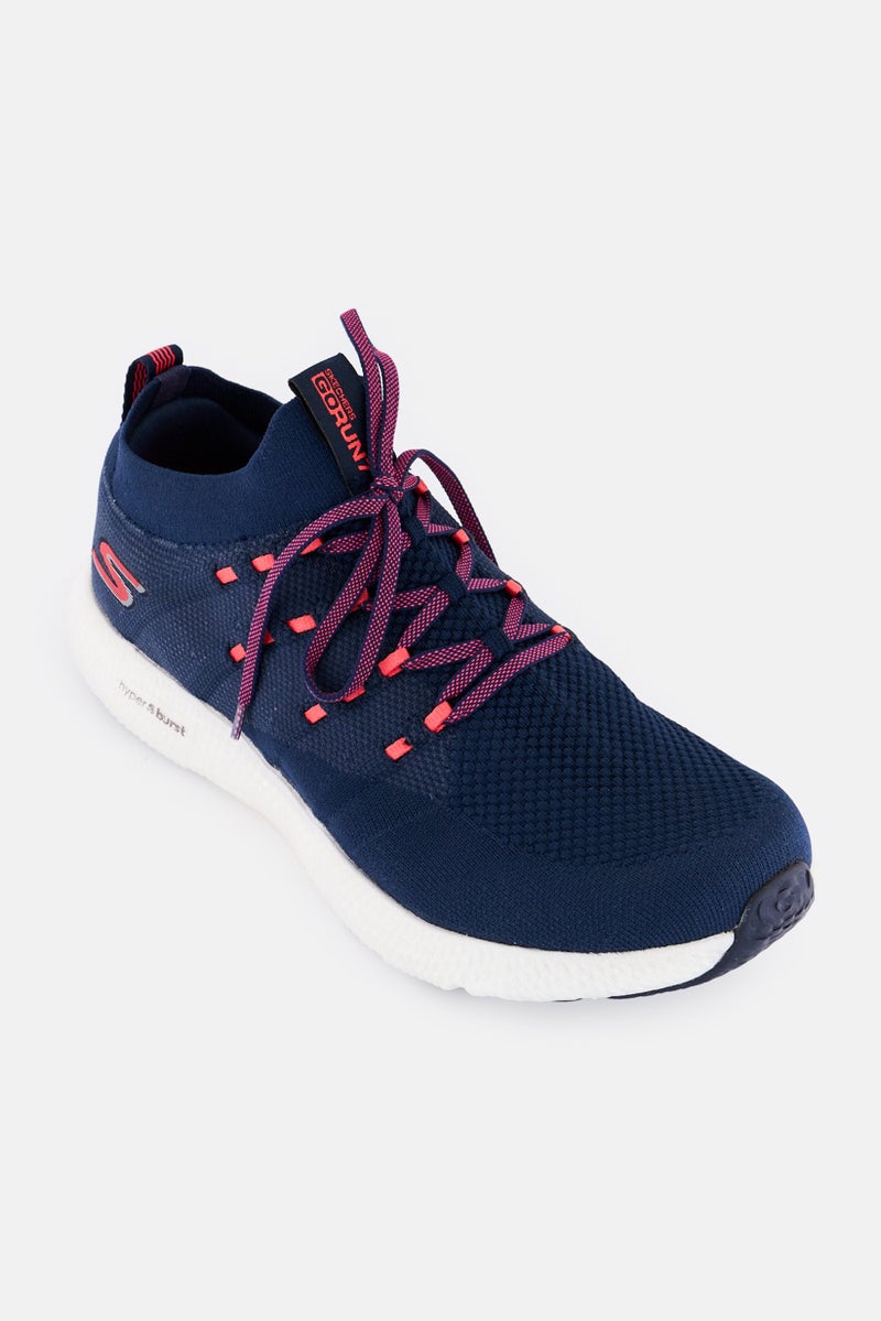 SKECHERS Women Go Run 7 Lace Up Training Shoes, Navy - Image 1