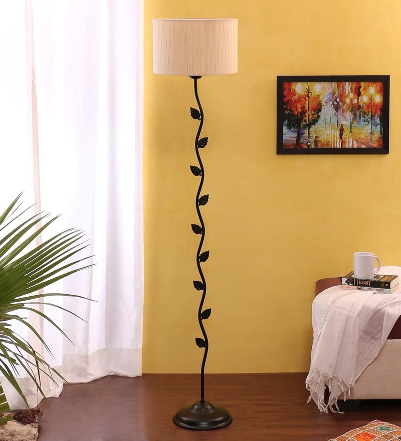 AMDHOME Metal Floor Lamp with Shade Base and Wire Connector Off White Pack of 1 lamp 1 Base 1 Wire Connector 1 Shade - Image 2