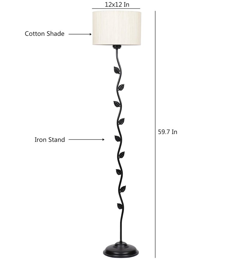 AMDHOME Metal Floor Lamp with Shade Base and Wire Connector Off White Pack of 1 lamp 1 Base 1 Wire Connector 1 Shade - Image 5