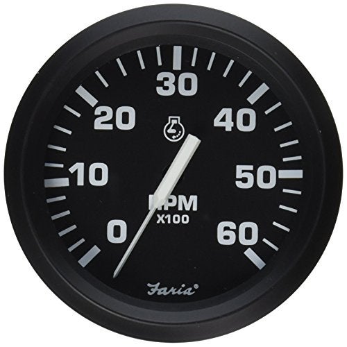 Faria Beede Instruments Faria Beede Faria 32804 Tachometer - 6000 RPM, Euro, Black - Image 1