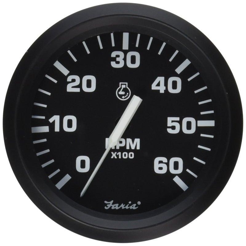 Faria Beede Instruments Faria Beede Faria 32804 Tachometer - 6000 RPM, Euro, Black - Image 3