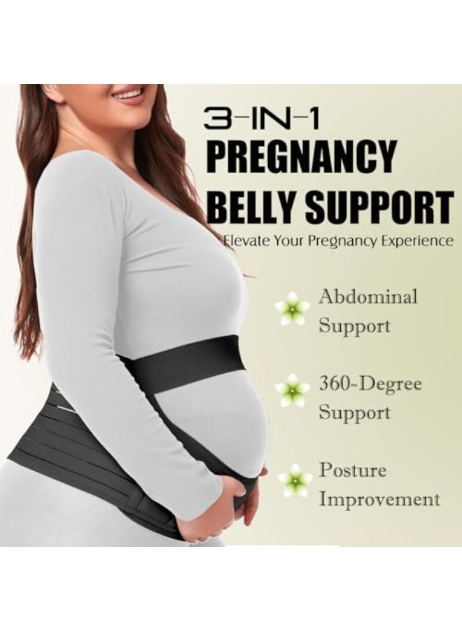 Generic Pregnancy Belly Support Band Maternity Belt Back Support Belly Bands for Pregnant Women Lightweight Belly Band Back Brace Pregnancy Belly Support Pregnancy Must Haves for Pregnant Women,Black,X-Large  - Image 3