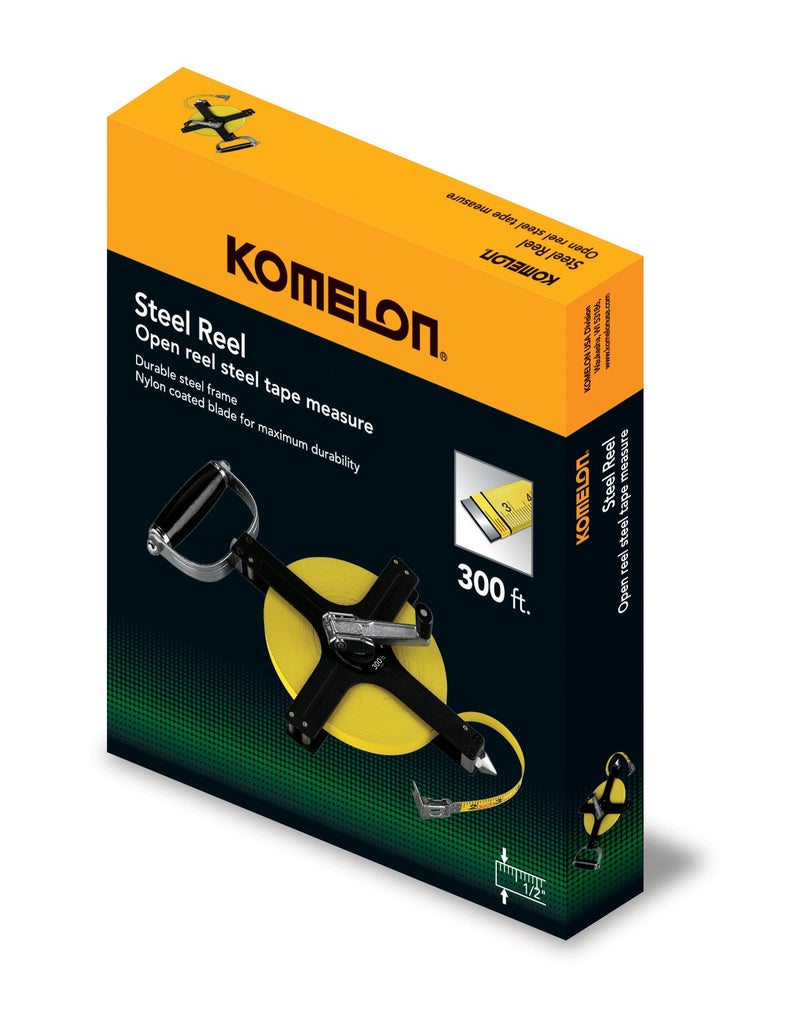 Komelon N6300 300-Feet Open Reel Metal Frame Long Steel Tape Measure - Image 3