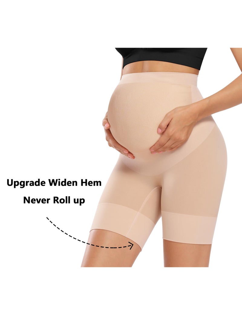 Peauty Maternity Shapewear Underwear for Under Dresses Belly Bands Pregnant Women Pregnancy Belly Band Pregnancy Shapewear Shorts Summer Maternity Dress Clothes Baby Shower Photoshoot (Nude L) - Image 5