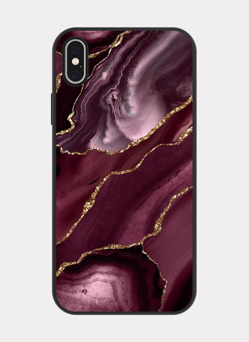 PXLAAT iPhone XS MAX case cover Golden Purple Marble - Image 1