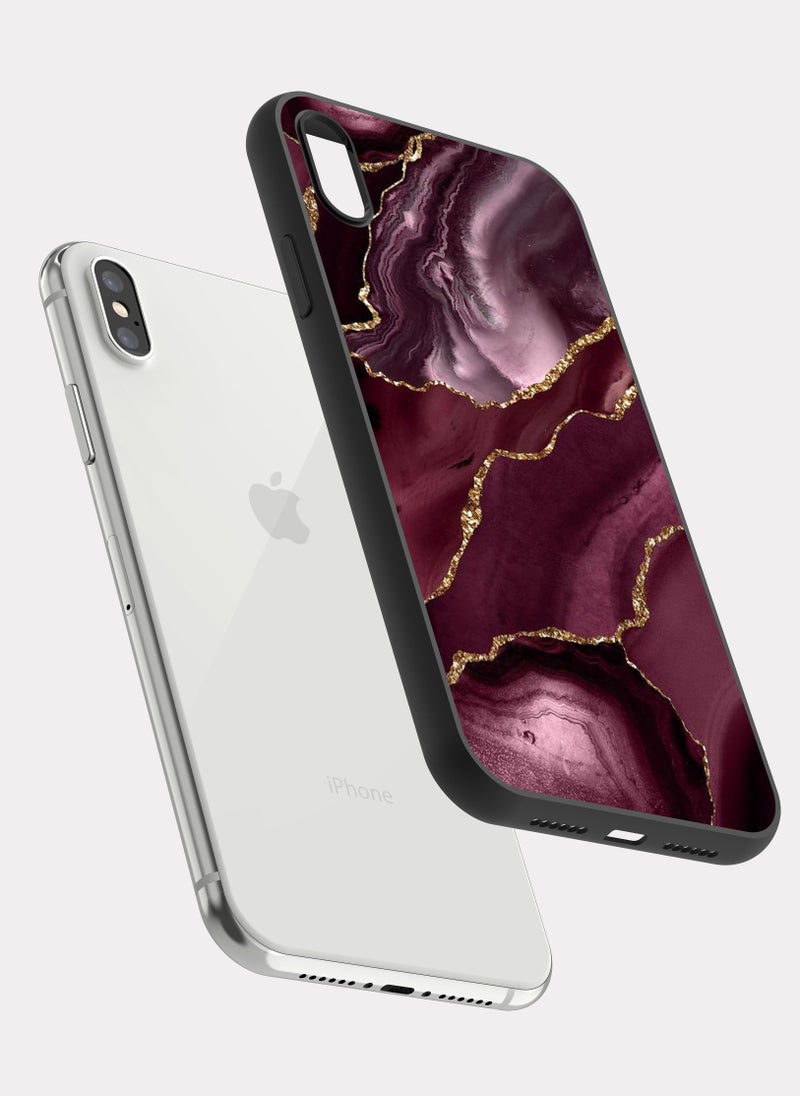 PXLAAT iPhone XS MAX case cover Golden Purple Marble - Image 2