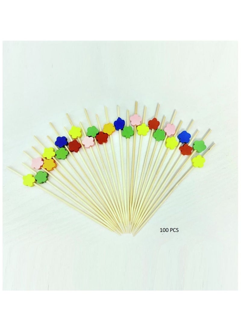 Boxwoods 100Pcs Handmade Cocktail Wooden Decorative Tooth Picks Multicolor For Ramadan Eid And Birthday Party  - Image 2
