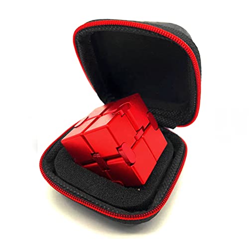 FUFUYOU Fidget Blocks Toys Infinity Cube Anxiety Stress Relief Toy for Adults Gifts Aluminum Alloy Material RED - Image 5