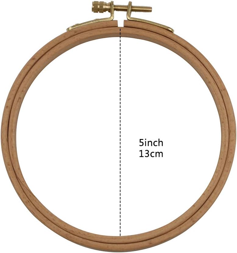 guofa 2 Pack 5 Inch Wood Embroidery Hoops for Craft and Sewing - Image 3