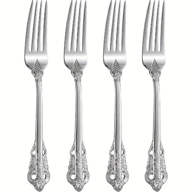 Set Of 4 Silvery Elegant Dinner Forks 8 Inch 18 10 Stainless Steel Mirror Polished - Image 2