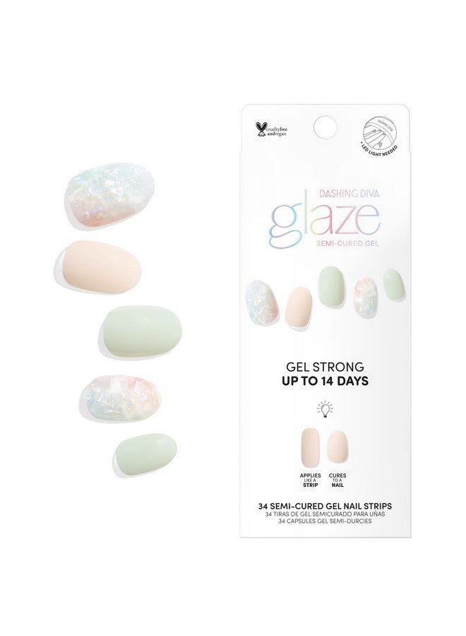 داشينج ديفا شرائط أظافر لامعة - زمرد ماربل | تعمل مع أي مصباح أظافر LED | شرائط أظافر هلامية شبه معالجة، مقاومة للتشقق، تدوم طويلاً | تحتوي على 34 لفافة أظافر بجودة الصالون، 2 وسادة تحضير، 1 مبرد أظافر - Image 2