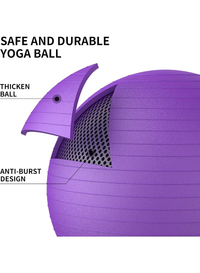 PROIRON Yoga Ball Anti-Burst Exercise Ball Chair with Quick Pump Slip Resistant Gym Ball Supports 500KG Balance Ball for Pilates Yoga Birthing Pregnancy Stability Gym Workout Training - Image 3