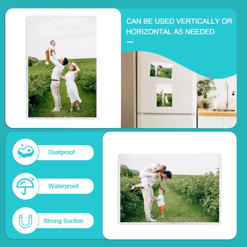 Sloworld Magnetic Picture Frame  15 Pack Magnetic Photo Frames for Refrigerator 4""x6"" Magnetic Frame Reusable  Refrigerator Magnets Picture Frames for Locker/ Whiteboard/ Office Cabinet/ Fridge (White 15 Pack) - Image 2
