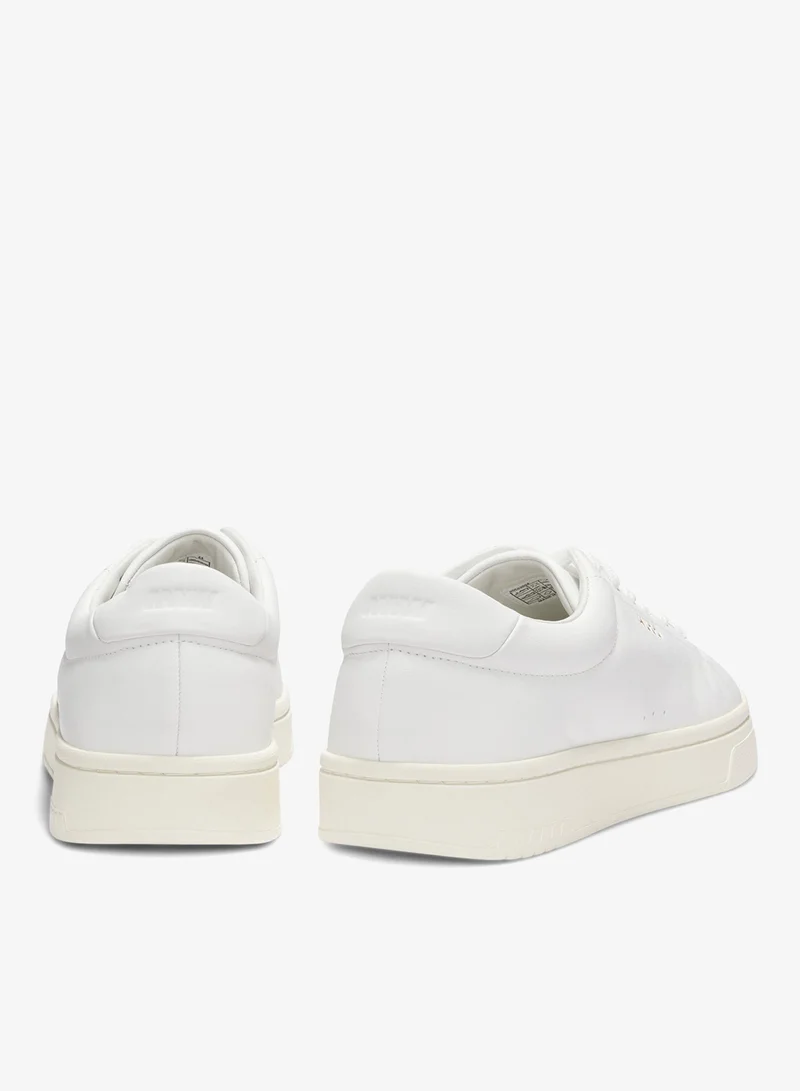 هوجو Nappa-leather trainers with gold-tone logo