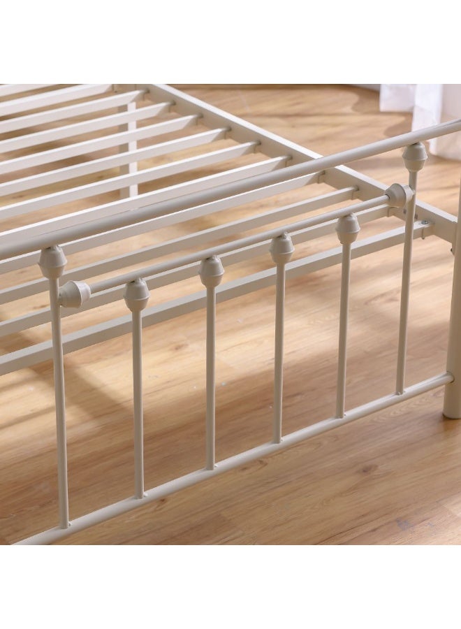 DANUBE HOME Bella Arrow 120x200 Metal Twin Bed | Modern Design Kids Metal Single -White - Image 3