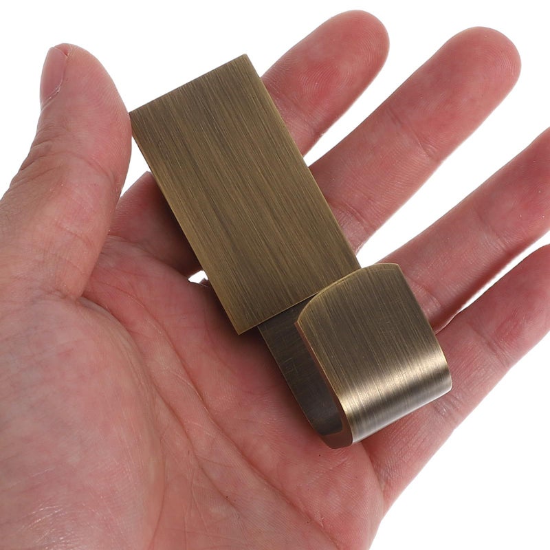 Vintage Brass L Shaped Wall Mounted Coat Hanger Hooks Set Of 2 For Towel Rack Storage - Image 5