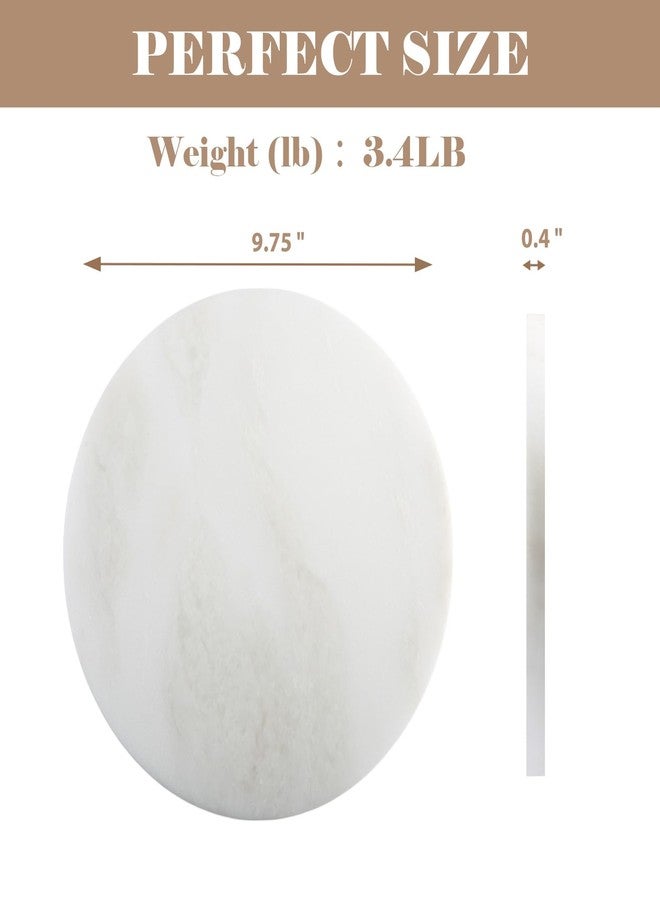 BCS Natural Round Marble Charcuterie and Cutting Boards for Kitchen, 10" Marble Cheese Pastry Board Stone Slab for baking, Pastries, Bread, Chocolate, Candy (Namib Fantasy) - Image 2