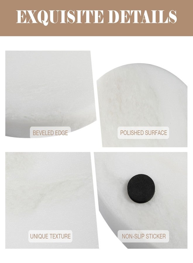 BCS Natural Round Marble Charcuterie and Cutting Boards for Kitchen, 10" Marble Cheese Pastry Board Stone Slab for baking, Pastries, Bread, Chocolate, Candy (Namib Fantasy) - Image 3