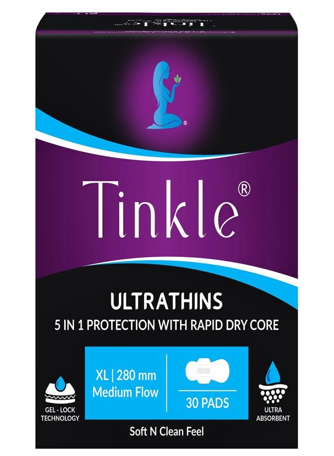 تنكل فوط صحية تينكل فائقة الرقة مقاس XL للنساء | ناعمة كالحرير | للتدفق الغزير | 30 فوطة (عبوة واحدة) | لا تسبب طفحًا جلديًا ولا تسرب | فائقة الامتصاص | راحة طوال اليوم - Image 1