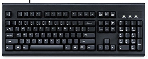 Perixx Periboard-106, Wired Performance Full Size Keyboard, Curve Ergonomic Keys, Black, US English Layout (11204) - Image 1