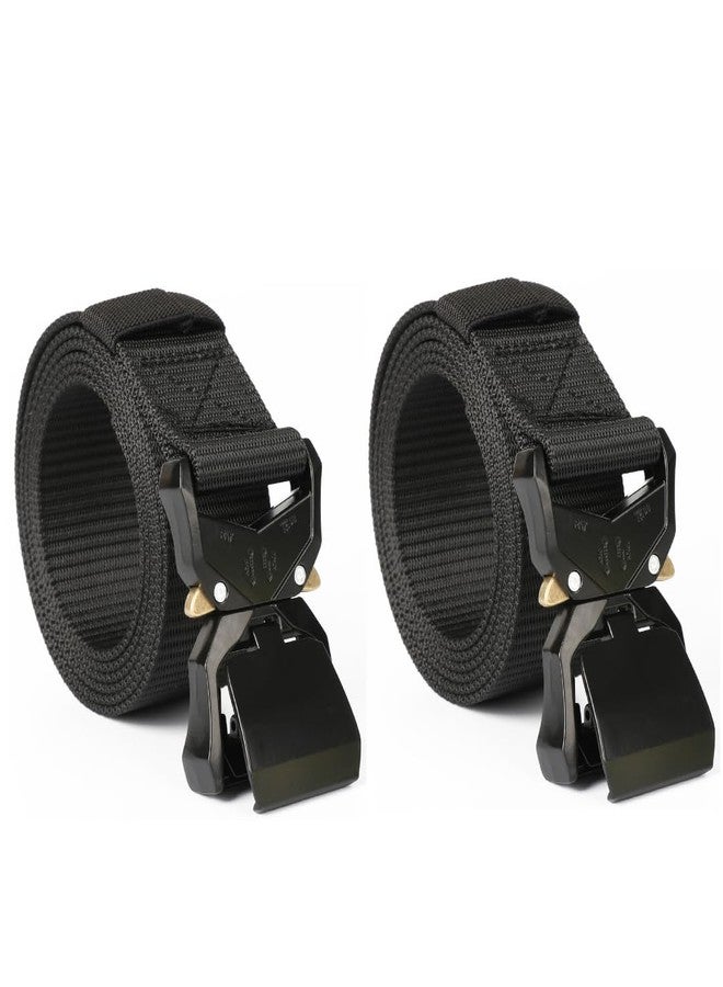 Pristine Mens Black Belt : Waist Size 36" - 42" : 2 PACK - Image 1