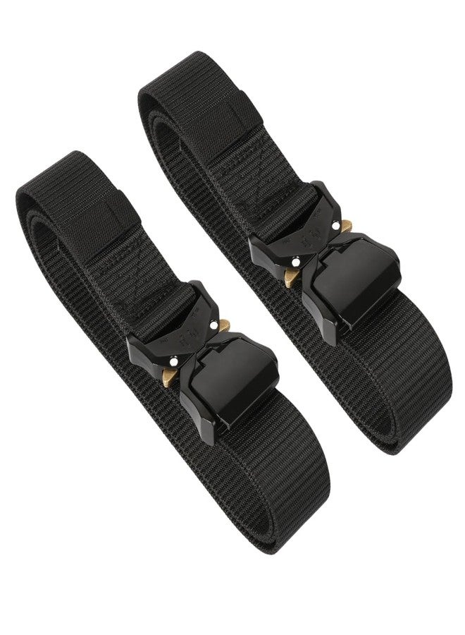 Pristine Mens Black Belt : Waist Size 36" - 42" : 2 PACK - Image 2