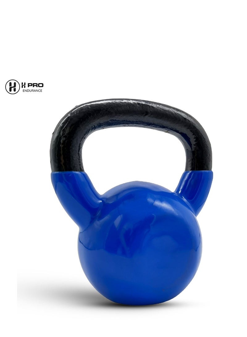 أتش برو أوزان Kettlebell المغلفة بالفينيل | تدريب القوة Kettlebells لرفع الوزن وفقدان الوزن وتمارين الجسم بالكامل | الوزن المتوفر 2-10 كيلو جرام متوفر باللون الأزرق - Image 4