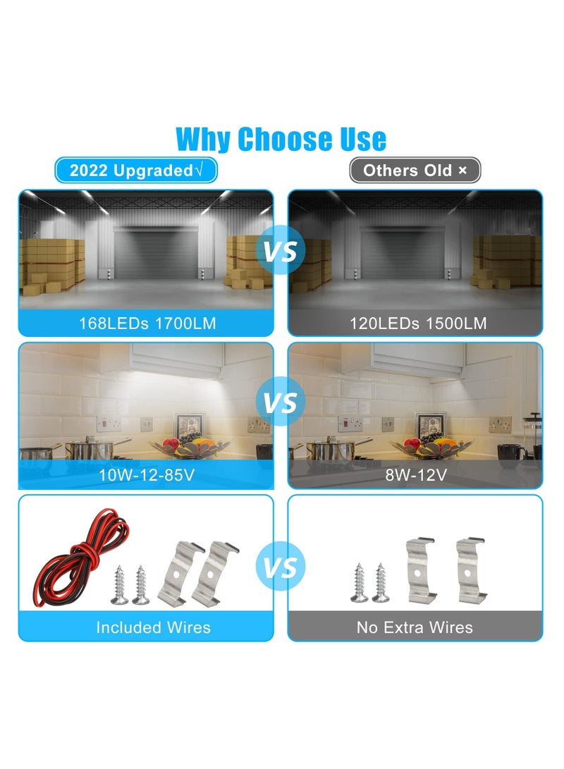 KASTWAVE 2PCS 12V Led Light Strip with 168 LED, 1700LM 10W 12V-85V Led RV Interior Light Bars with Switch, for Enclosed Trailer Cargo Car RV Van Truck Lorry Camper Caravan Boat - Image 2