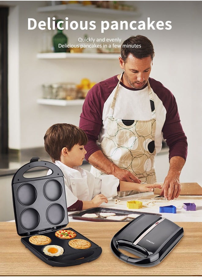 sokany - Arepa Maker - Non-Stick 4-Section Multi-Food Maker,Make Delicious Arepas,Pancakes,Corncakes,Fried eggs,Mini pizza,Double-Sided Heating & Temperature Control,1400W SK-822 - Image 1