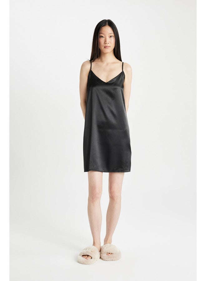 DeFacto Woman Homewear Regular Fit V Neck Strappy Woven Dress  - Image 2