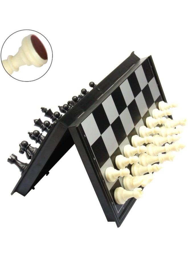 Chess Board, Folding Magnetic Chess Board Game – Black & White Travel Set with Secure Pieces for Kids & Adults, Portable Educational Toy - Image 5