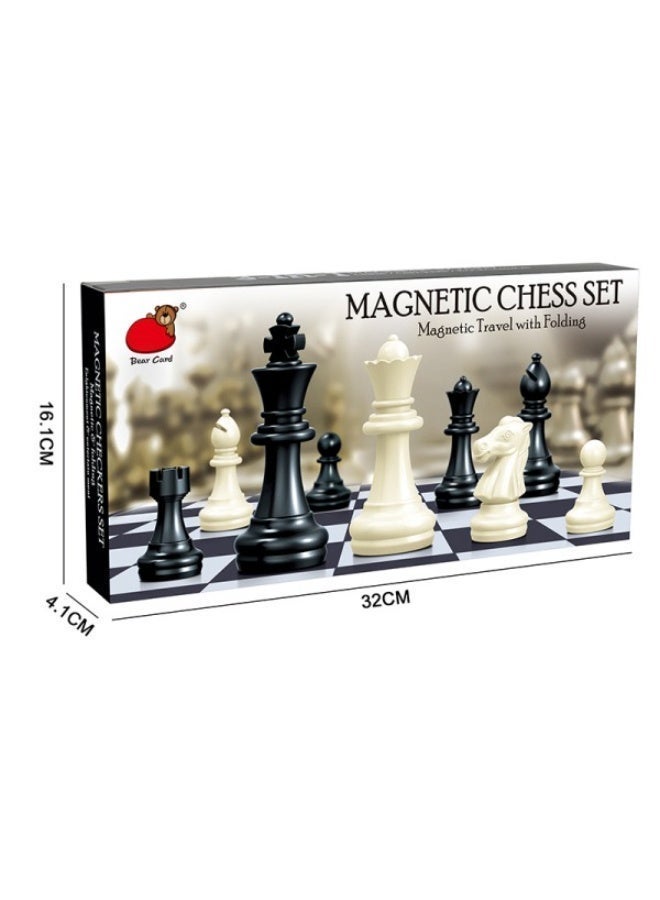 Chess Board, Folding Magnetic Chess Board Game – Black & White Travel Set with Secure Pieces for Kids & Adults, Portable Educational Toy - Image 4