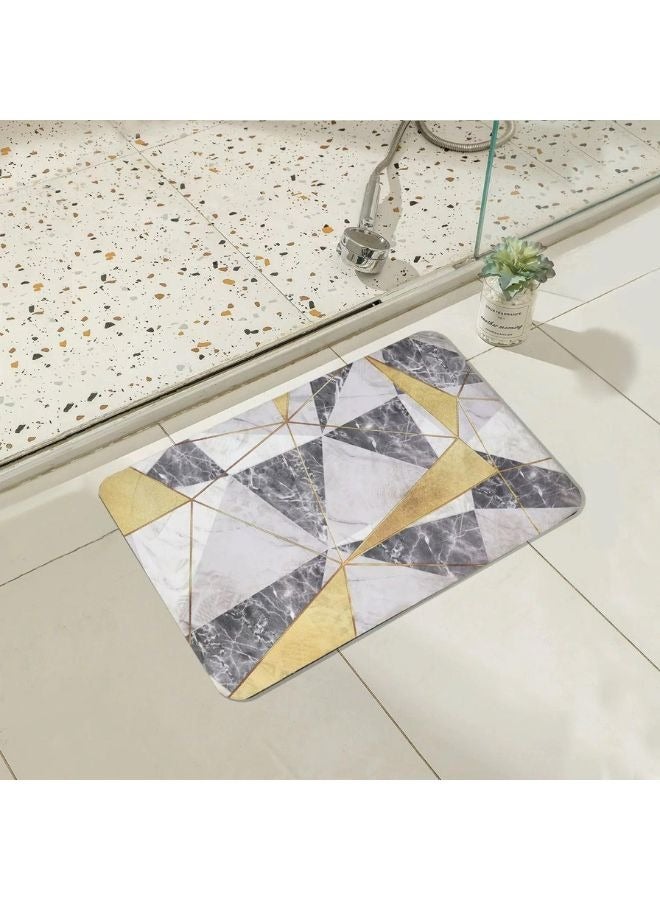 Rectangular Bath Floor Mat Rubber Non Slip Base Super Absorbent And Quick Dry 75 X 45 Cm White - Image 3