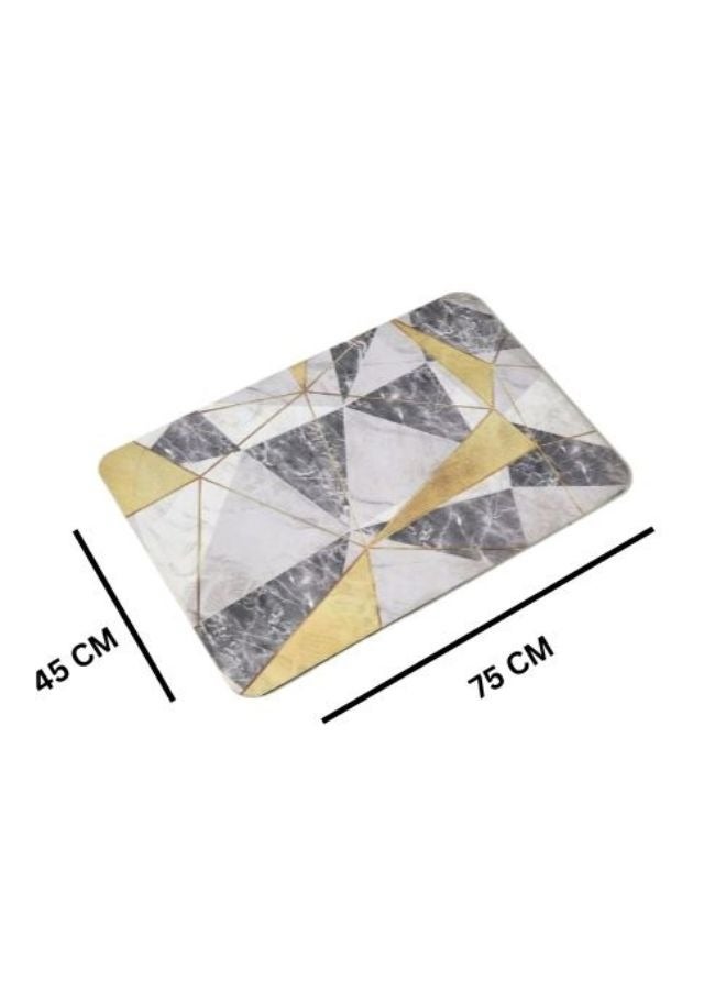 Rectangular Bath Floor Mat Rubber Non Slip Base Super Absorbent And Quick Dry 75 X 45 Cm White - Image 4