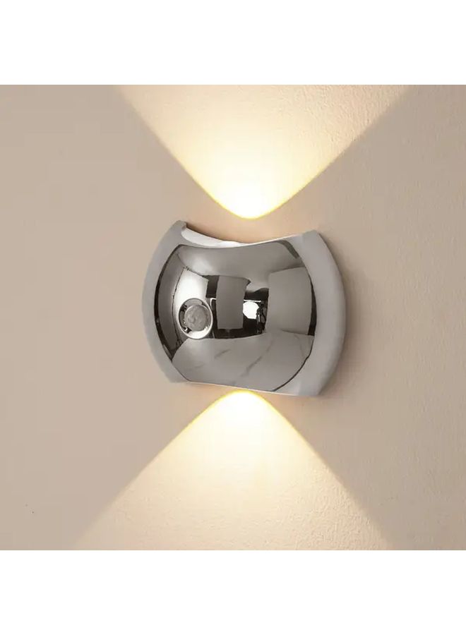 Silver Magnetic Motion Sensing LED Night Light Up Down Dual Light Wireless Wall Mount - Image 2