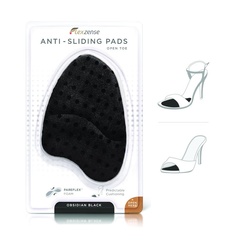 FLEXZENSE Anti-Sliding Pads Open Toe | Maximum Cushioning and Reduce Foot Slip | 1 Pair (Obsidian Black) - Image 2
