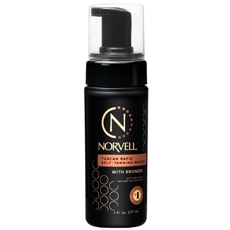Norvell Tuscan Rapid Self Tanner Mousse 4 fl oz with Bronzer, Coconut Paradise Scent â€“ Self Tanning Foam for a Natural Sun Kissed Glow â€“ Anti Aging Sunless Tanner Foam for Smooth, Radiant Skin - Image 1