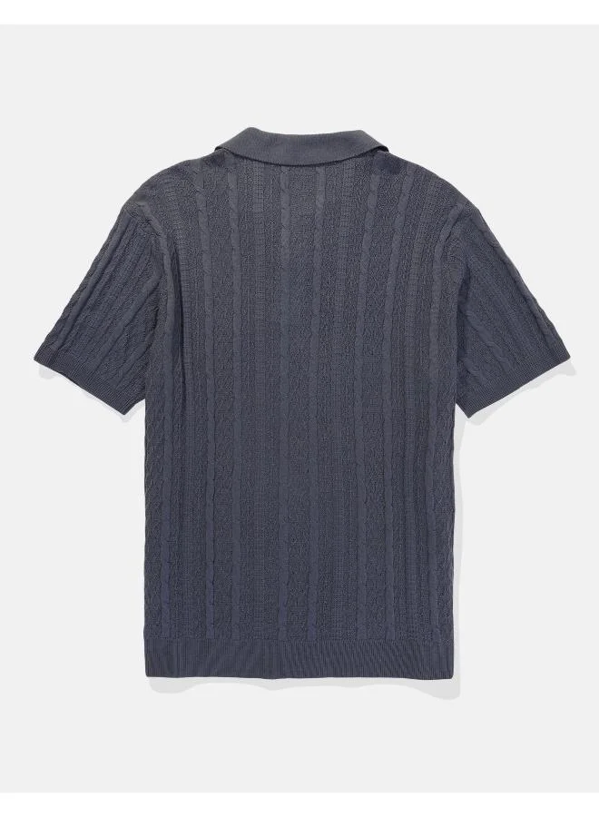 امريكان ايجل Textured Polo Neck Sweater