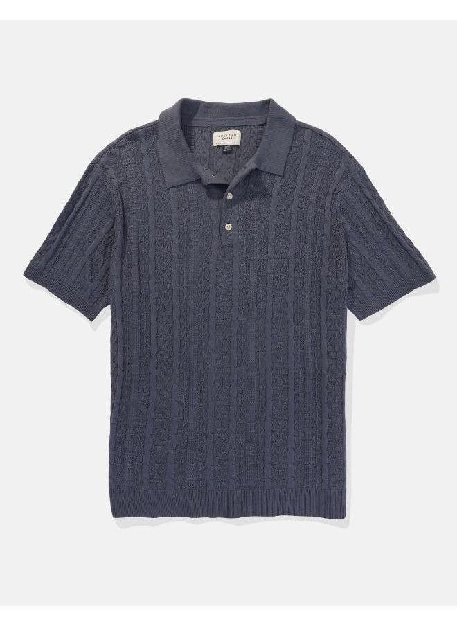 American Eagle - Textured Polo Neck Sweater - Image 1