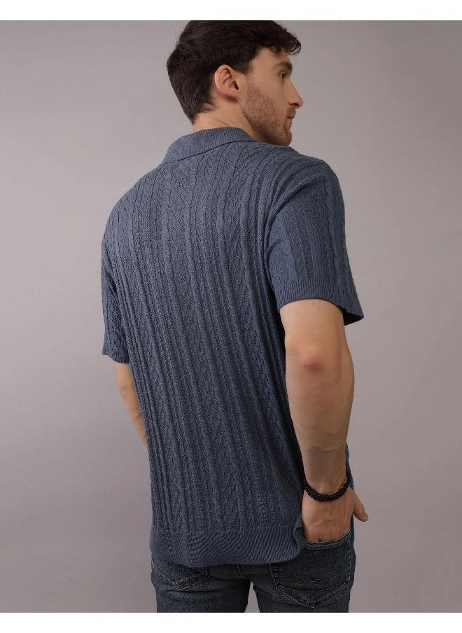 American Eagle - Textured Polo Neck Sweater - Image 1