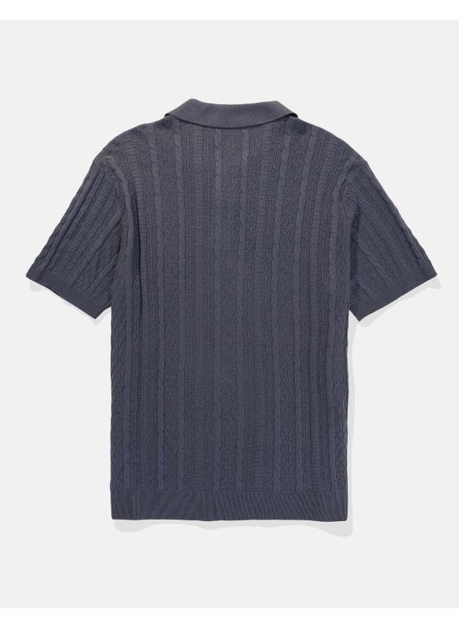 American Eagle - Textured Polo Neck Sweater - Image 1