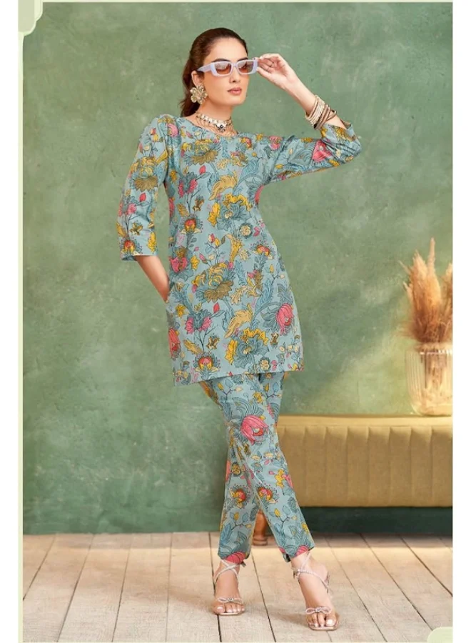 أميا DESIGNER-COTTON-PRINTED-INDO-WESTERN-COORD-SET