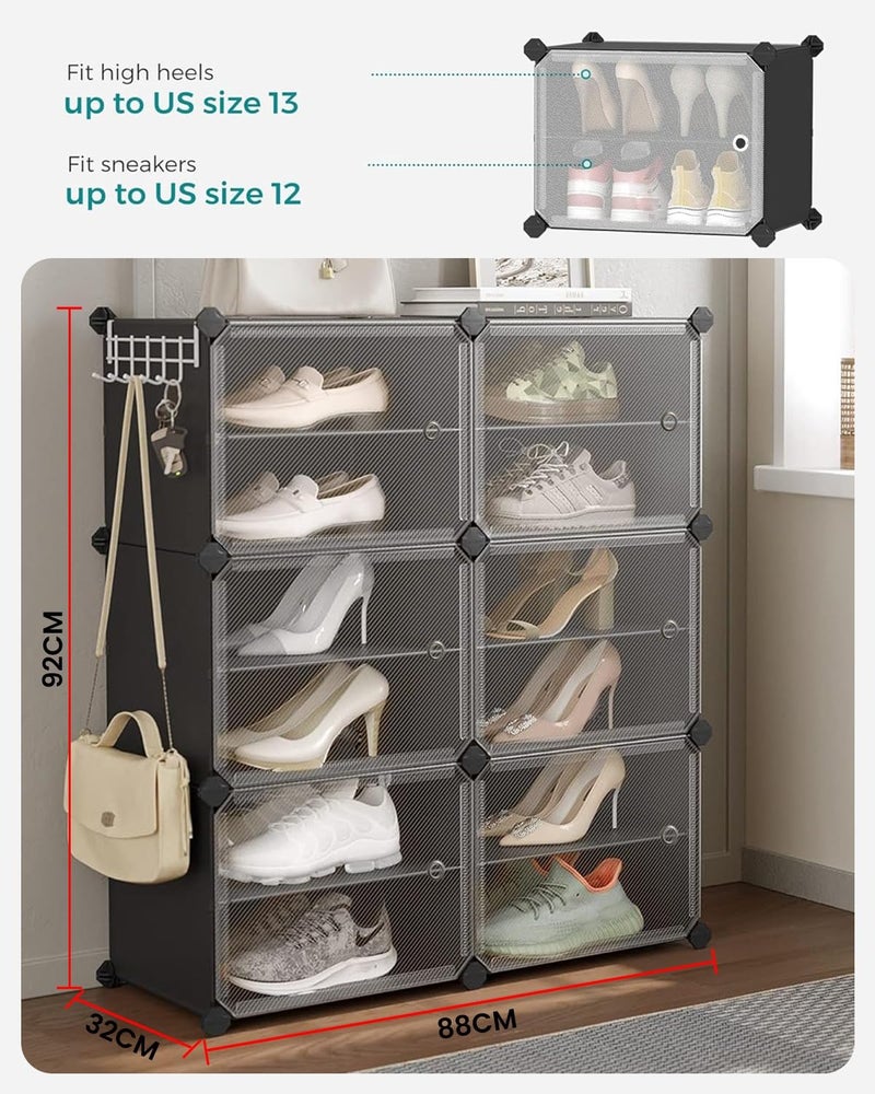 LiveCool Shoe Rack Plastic, 4-Layer Shoes Rack for Home, Black (SR-B4) - Image 2
