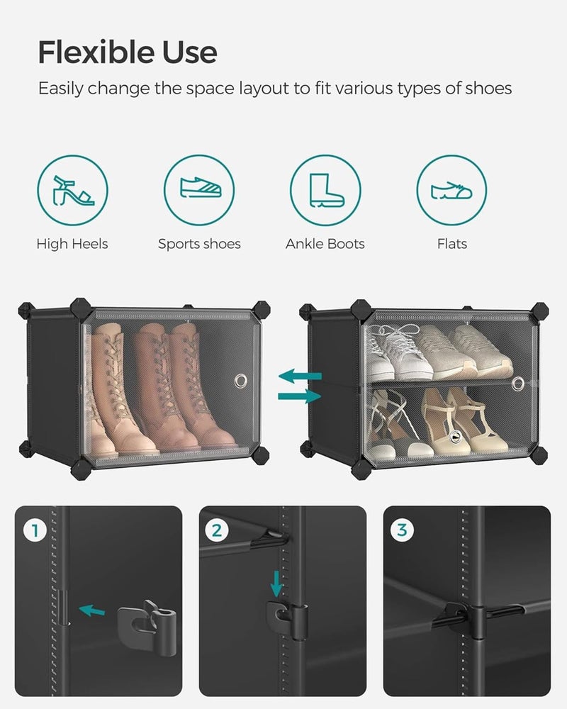 LiveCool Shoe Rack Plastic, 4-Layer Shoes Rack for Home, Black (SR-B4) - Image 5