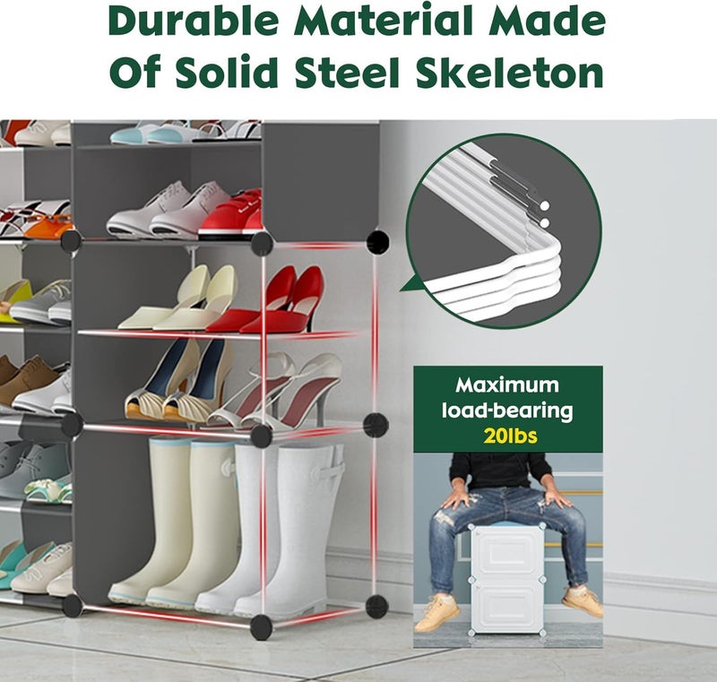 LiveCool Shoe Rack Plastic, 4-Layer Shoes Rack for Home, Black (SR-B4) - Image 4