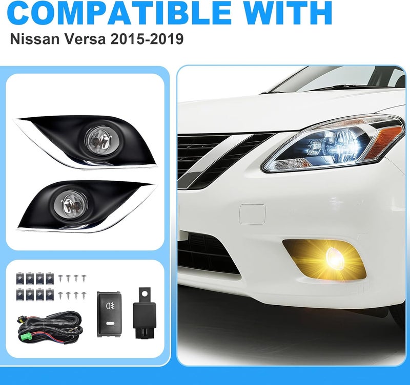 Boxlight Fog Lights Kit for 2015-2019 Versa with Clear Lens - Image 4
